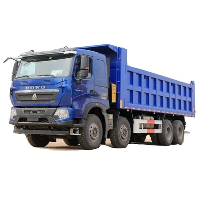 중고용 Sinotruk HOWO T7H 무거운 트럭 440HP 8X4 7.6m 300-400L 연료 탱크와 함께 덤프 트럭