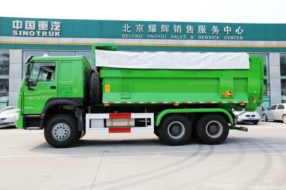 중고용 HOWO 중차 340 HP 6X4 5.6m 터치 스크린 덤프 트럭